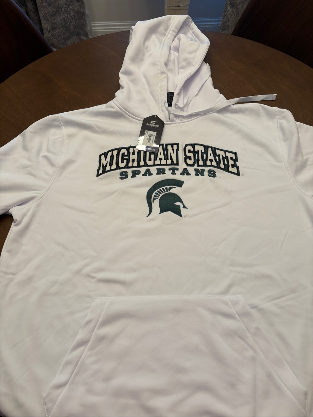 Colosseum White Michigan State Spartans Pullover Hoodie